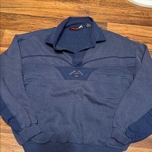 Vintage Men's Classic International Style Blue Sweatshirt